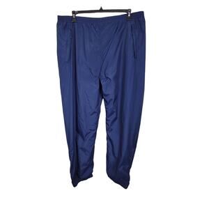 Eddie Bauer Outdoor Pull On Nylon Pants Blue Ankle Zip with Elastic Men's XL